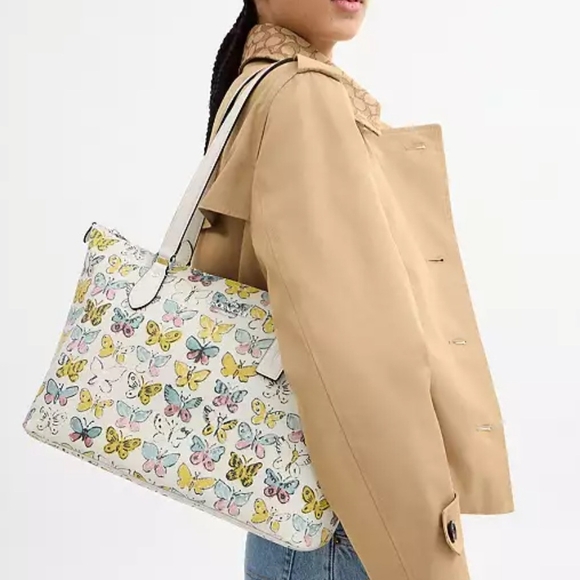 Coach Gallery Tote Bag With Butterfly Print - Picture 3 of 4